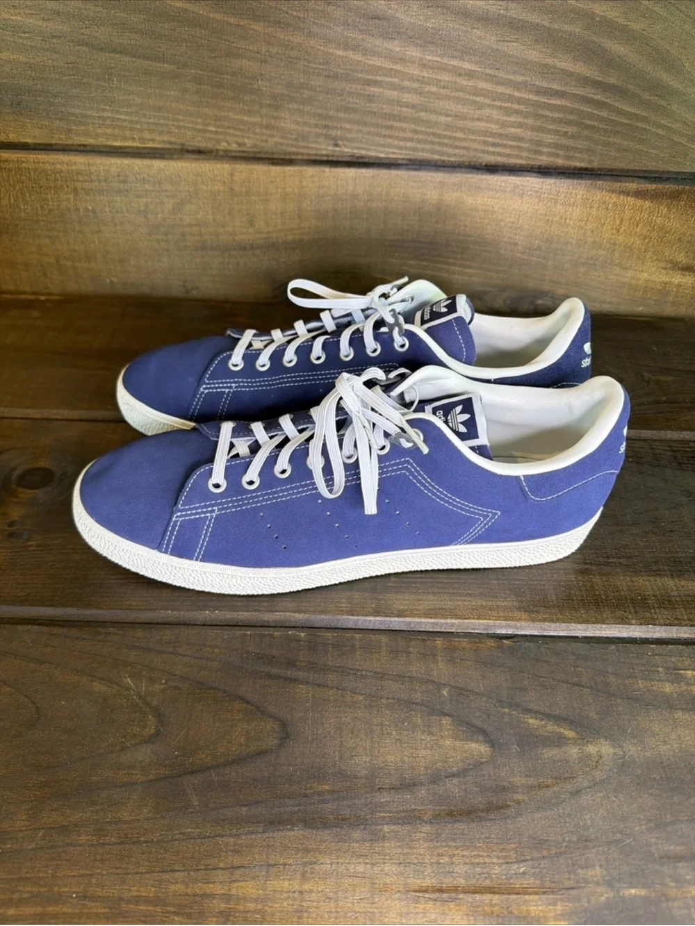Adidas Stan Smith CS Blue Suede Sneakers Shoes Men Size 14